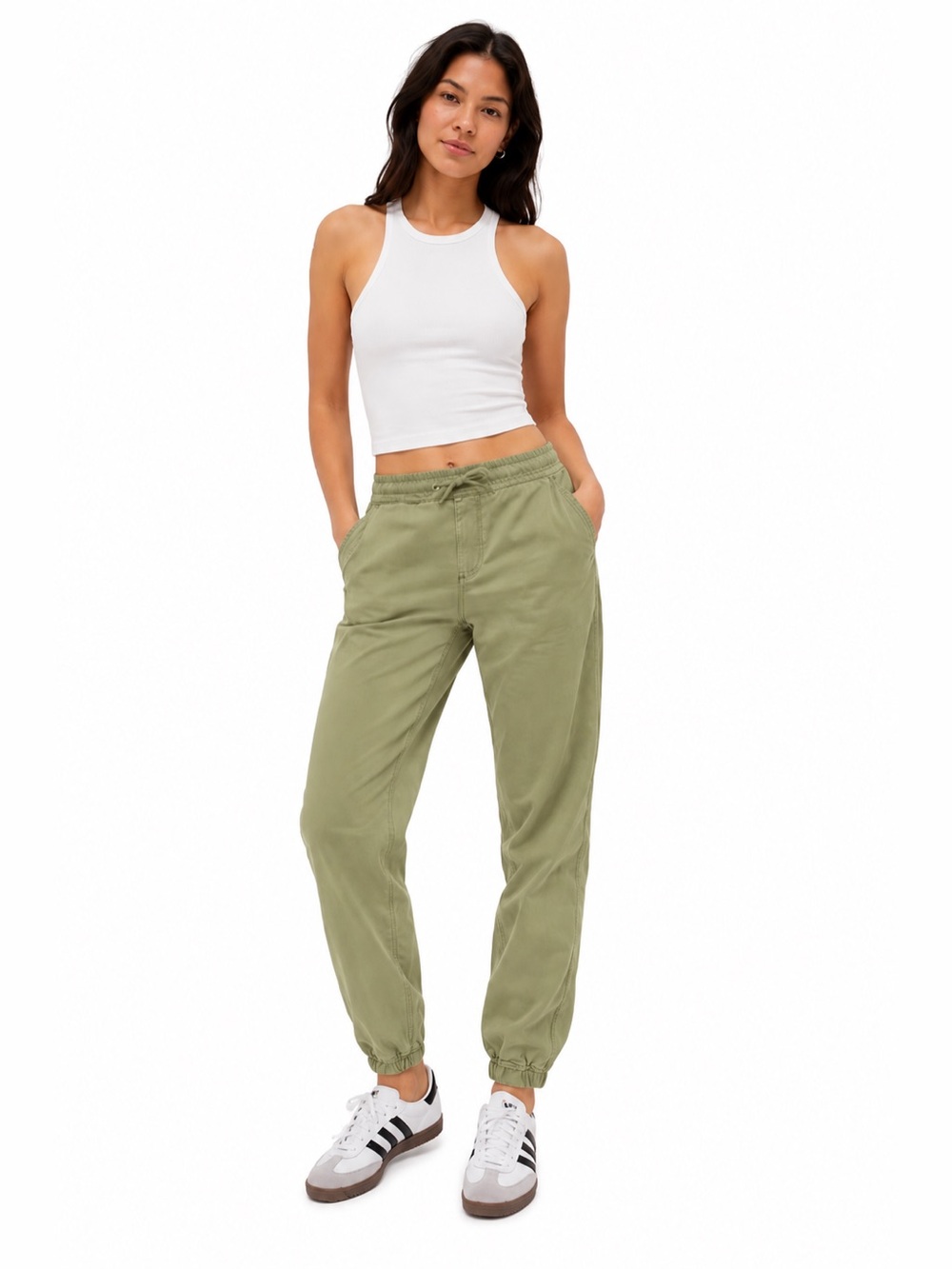 GAP Light Army Green Jogger Pants Size Small Drawstring Utility Casual
